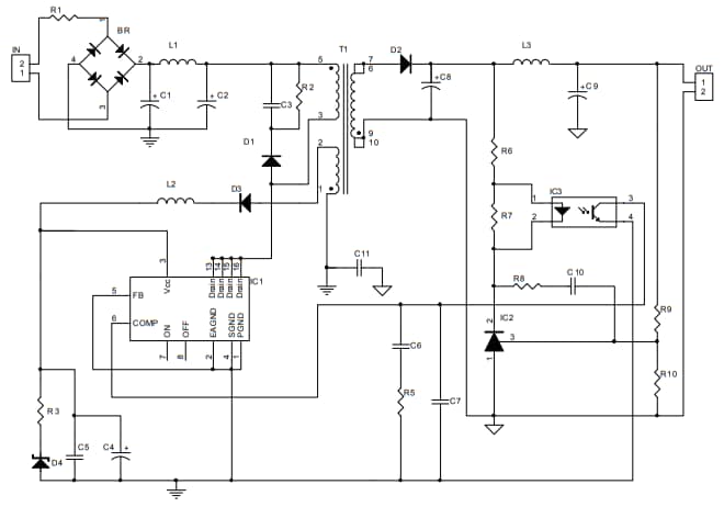 回路図 - STMicroelectronics STEVAL-ISA180V1評価ボード